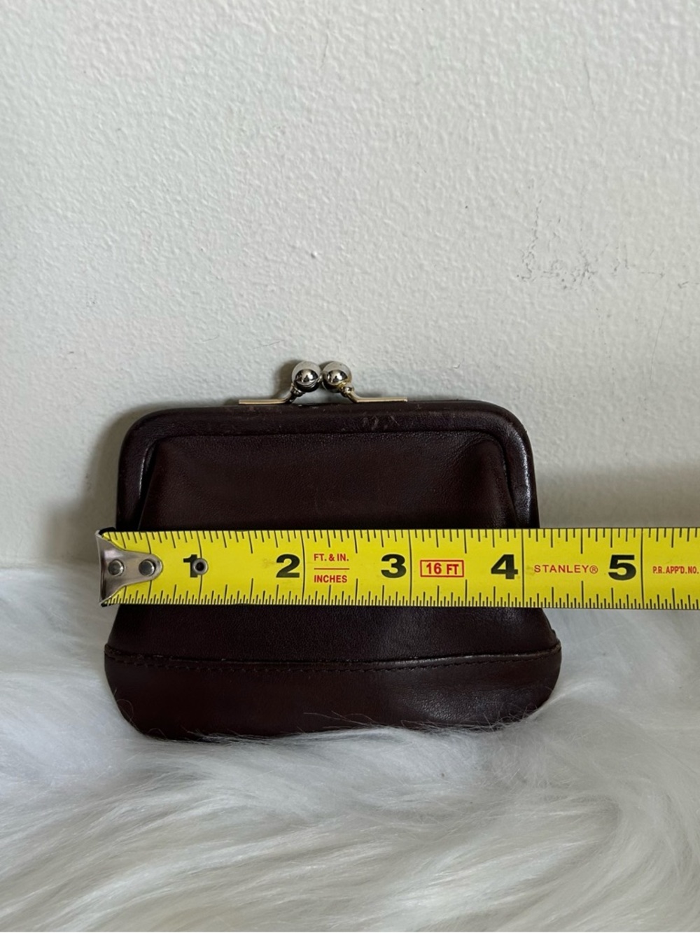 Vintage Coach Mahogany Brown Leather Kisslock Coin Purse Wallet 0725 - Picture 4 of 6
